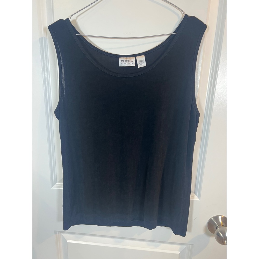 Chico's Womens Tank Top Travelers Slinky‎ Knit Black Size 3